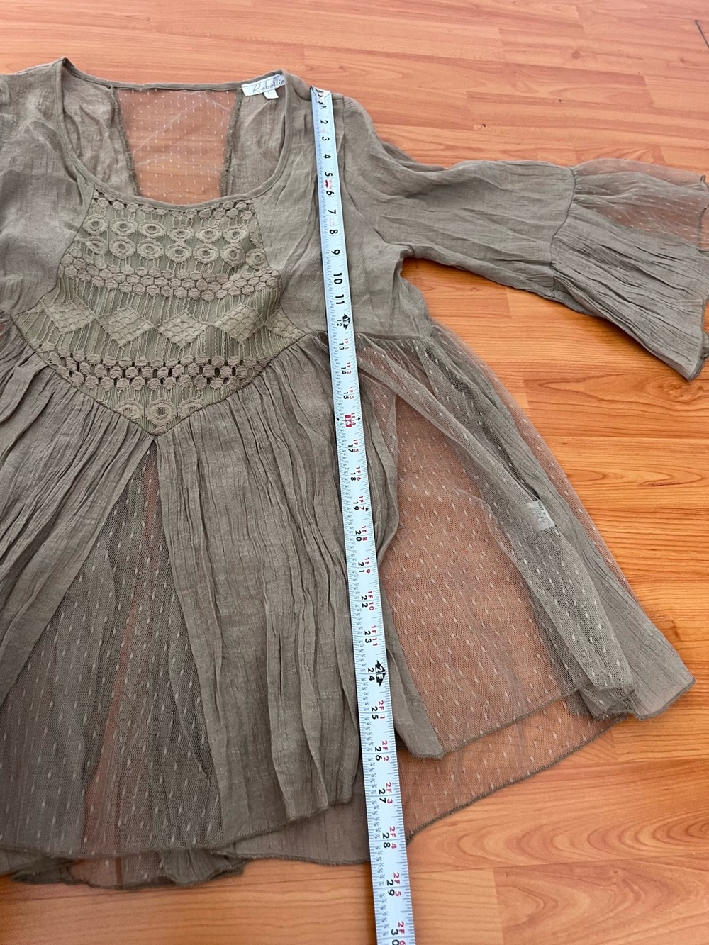 Rebellion Boho Ruffle Crochet Peasant Top - Picture 9 of 9